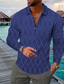 billiga Grafisk polo-Herr POLO Shirt Golftröja Zip Polo Geometri Nedvikt Blixtlås Svart Blå Ljusgrön Mörkgrön Rubinrött 3D-tryck Utomhus Gata Långärmad Dragkedja Mönster Kläder Mode Designer Ledigt Andningsfunktion