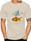 Недорогие Мужские футболки с 3D принтами-Мужская футболка с рисунком рыбы и животных с круглым вырезом и коротким рукавом, белые повседневные праздничные топы с принтом, повседневные милые летние забавные футболки