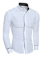 voordelige Nette overhemden-Voor heren Overhemd Zomer overhemd symbool Opstaand Wit grijs White + White Zwart + Wit Straat Casual Korte mouw Button-omlaag Kleding Modieus Casual Comfortabel