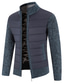 cheap Men&#039;s Cardigan Sweater-Men&#039;s Cardigan Sweater Zip Sweater Sweater Jacket Fleece Sweater Ribbed Knit Stand Collar Clothing Apparel Winter Dark Grey Black S M L