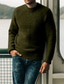 cheap Men&#039;s Pullover Sweater-Men&#039;s Sweater Pullover Sweater Ribbed Knit Cropped Knitted Solid Color Crew Neck Basic Stylish Outdoor Daily Clothing Apparel Winter Fall Black Army Green S M L / Cotton / Long Sleeve / Weekend