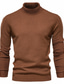 cheap Men&#039;s Pullover Sweater-Men&#039;s Sweater Pullover Sweatshirt Turtleneck Basic Casual Winter Long Sleeve Blue Yellow Wine Army Green Brown Navy Blue Solid Colored Turtleneck Daily Clothing Clothes Basic Casual