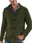 ieftine pulover cardigan pentru bărbați-Bărbați Pulover Pulover Cardigan Striat Tricotat Decupată Tricotat Culoare solidă În V De Bază Stilat În aer liber Zilnic Îmbrăcăminte Iarnă Toamnă Negru Verde Militar M L XL / Bumbac / Manșon Lung