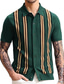 cheap Knit Polo Sweater-Men&#039;s Collar Polo Shirt Knit Polo Sweater T shirt Tee Shirt Muscle Green Striped Tribal Classic Collar Outdoor Home Clothing Clothes Muscle