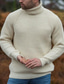 ieftine pulover pentru bărbați-Bărbați Pulover Wrap Săritor Croșetat Tricotat Tricotat Culoare pură Guler de stand Casual Moale În aer liber Casă Primăvară Vară Bej M L XL / Iarnă / Manșon Lung