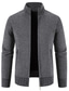 cheap Men&#039;s Cardigan Sweater-Men&#039;s Sweater Cardigan Sweater Waffle Knit Cropped Knitted Solid Color Crew Neck Basic Stylish Outdoor Daily Clothing Apparel Fall Winter Light gray Dark Gray M L XL / Cotton / Long Sleeve / Weekend