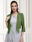 cheap Wedding Guest Wraps-Shawls Bolero Ladies Elegant Casual Daily 3/4 Length Sleeve Chiffon Wedding Guest Wraps With Pure Color For Wedding Spring &amp; Summer dress to impress 2025
