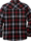 cheap Flannel Shirts-Men&#039;s Flannel Shirt Check Turndown Wine Long Sleeve Print Street Daily Button-Down Tops Fashion Casual Comfortable