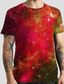 Χαμηλού Κόστους Ανδρικά 3D T-shirts-Ανδρικά Μπλουζάκι Κοντομάνικα Υψηλής Ποιότητας Βασικό Καθημερινό Καλοκαίρι Κοντομάνικο Μαύρο και Άσπρο Θαλασσί Κόκκινο Γαλαξίας Γραφική Στάμπα Μεγάλα Μεγέθη Στρογγυλή Λαιμόκοψη Causal Καθημερινά