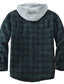 Χαμηλού Κόστους Ανδρικά Μπουφάν &amp; Παλτό-Ανδρικά Μπουφάν πουκάμισο Χειμωνιάτικα μπουφάν Στάμπα ΦΟΥΤΕΡ με ΚΟΥΚΟΥΛΑ Άσπρο+Μαύρο Πράσινο του τριφυλλιού Κρασί Χακί Πορτοκαλί Στάμπα Δρόμος Καθημερινά Μακρυμάνικο Τσέπη Ζεστό Ρούχα / Χειμώνας