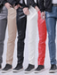 billige afslappede bukser-Herre Skinny Bukser Bukser i imiteret læder Casual bukser Lomme Helfarve Komfort Åndbart Afslappet Daglig Streetwear PU Sport Mode Sort Hvid Mikroelastisk
