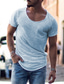 abordables Camisetas casuales de hombre-Hombre Camiseta Color sólido Cuello Barco Azul Piscina Rosa Gris Calle Deportes Manga Corta Estampado Ropa Moda Design Casual Cómodo / Verano / Verano