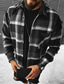 billige Hverdagsskjorter-Herre Skjorte Flanell skjorte Overtrøje Gitter Aftæpning Sort / Hvid Hvidgrå Sort+Rød+Mørkegrå Gul Lysebrun udendørs Gade Langærmet Tøj Mode Afslappet Bekvem