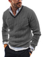 ieftine pulover pentru bărbați-Bărbați Pulover Pulover pulover Striat Tricotat Decupată Tricotat Culoare solidă În V De Bază Stilat În aer liber Zilnic Îmbrăcăminte Iarnă Toamnă Negru Verde Militar M L XL / Bumbac / Manșon Lung