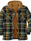 Χαμηλού Κόστους Ανδρικά Μπουφάν &amp; Παλτό-Ανδρικά Μπουφάν πουκάμισο Χειμωνιάτικα μπουφάν Ρίγες και καρό ΦΟΥΤΕΡ με ΚΟΥΚΟΥΛΑ Πράσινο του τριφυλλιού Θαλασσί Κίτρινο Ανοικτό Καφέ Σκούρο Μπλε Μαρέν χωρίς εκτύπωση Καθημερινά Αργίες Μακρυμάνικο