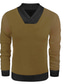 ieftine pulover pentru bărbați-Bărbați Pulover Pulover pulover Striat Tricotat Decupată Tricotat Bloc Culoare În V De Bază Stilat În aer liber Zilnic Îmbrăcăminte Iarnă Toamnă Trifoi Negru S M L / Bumbac / Manșon Lung