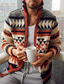 cheap Men&#039;s Cardigan Sweater-Men&#039;s Sweater Cardigan Knit Knitted Abstract Shirt Collar Stylish Vintage Style Daily Wear Clothing Apparel Winter Fall Black Red M L XL