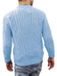Недорогие мужской пуловер-свитер-Муж. Вязаная ткань Пуловер Свитер Рельефный узор Вязать Укороченный Трикотаж Сплошной цвет Вырез под горло Классический Стиль на открытом воздухе Повседневные Одежда Зима Осень Черный Синий M L XL