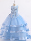 cheap Party Dresses-Kids Girls&#039; Dress Solid Colored Sleeveless Wedding Party Princess Beautiful Cotton A Line Dress Summer Spring 3-12 Years bule Cameo brown White