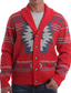 cheap Men&#039;s Cardigan Sweater-Men&#039;s Cardigan Sweater Crochet Knit Floral Stripe V Neck Basic Casual Outdoor Home Spring Summer Red M L XL / Winter / Long Sleeve / Open Front