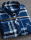 billige Pæne skjorter-Herre Flanell skjorte Skjorte Jakkesætsskjorter Skotskternet Krave Aftæpning A B C D E Arbejde Afslappet Langærmet Knap ned Tøj Bomuld Forretning Enkel