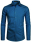 Χαμηλού Κόστους Επίσημα πουκάμισα-ανδρικό πουκάμισο μονόχρωμο μακρυμάνικο πάρτι μπλούζες από πολυεστερικό σύγχρονο επαγγελματικό βασικό κλασικό&amp;amp; διαχρονικό κλασικό γιακά μπλε μωβ κοκκινίζοντας ροζ φθινόπωρο χειμώνας / αναπνέει /