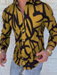 cheap Men&#039;s Printed Shirts-Men&#039;s Shirt Graphic Shirt Abstract Collar Black Yellow Red Blue Green Outdoor Street Long Sleeve Print Button-Down Clothing Apparel Fashion Designer Casual Breathable