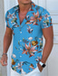 Недорогие Гавайские рубашки-Муж. Рубашка Гавайская рубашка Цветочный принт Графика Гавайский Алоха Дизайн Отложной Светло-желтый Светло-розовый Черный Белый Светло-синий С принтом на открытом воздухе Для улицы