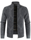 cheap Men&#039;s Cardigan Sweater-Men&#039;s Pullover Sweater Waffle Knit Cropped Knitted Solid Color Crew Neck Basic Stylish Outdoor Daily Fall Winter Light gray Dark Gray M L XL / Cotton / Long Sleeve / Long Sleeve / Weekend