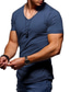 billige Casual T-shirts til mænd-herre v-hals t-shirt tee - ensfarvet korte skjorter til mænd kortærmet slank fitness træning atletisk forretning afslappet grundlæggende store høje skjorter sort grå hæregrøn