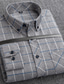cheap Dress Shirts-Men&#039;s Flannel Shirt Shirt Dress Shirt Tartan Collar Turndown A B C D E Work Casual Long Sleeve Button-Down Clothing Apparel Cotton Business Simple