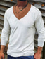abordables T-shirts décontractés pour hommes-Homme T shirt Tee Plein Col V Plein Air Vacances manche longue Vêtement Tenue simple Casual Confortable