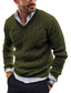 ieftine pulover pentru bărbați-Bărbați Pulover Pulover pulover Striat Tricotat Decupată Tricotat Culoare solidă În V De Bază Stilat În aer liber Zilnic Îmbrăcăminte Iarnă Toamnă Negru Verde Militar M L XL / Bumbac / Manșon Lung