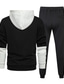 Недорогие Толстовки с капюшоном-Весна и осень 2021, новый мужской свитер контрастного цвета, спортивный костюм, спортивные повседневные штаны с капюшоном и длинными рукавами, комплект из двух предметов