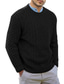 Недорогие мужской пуловер-свитер-Муж. Вязаная ткань Пуловер Свитер Рельефный узор Вязать Укороченный Трикотаж Сплошной цвет Вырез под горло Классический Стиль на открытом воздухе Повседневные Одежда Зима Осень Черный Синий M L XL