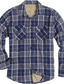 cheap Overshirts-Men&#039;s Flannel Shirt Plaid / Check Turndown Blue Red Coffee Black Print Street Daily Long Sleeve Button-Down Clothing Apparel Casual Comfortable Pocket / Winter / Winter