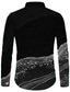 お買い得  メンズプリントシャツ-男性用 シャツ カラーブロック 折襟 ブラック ネイビーブルー 黒+白 長袖 アウトドア ストリート ボタンダウン プリント トップの ファッション デザイナー カジュアル 高通気性 / 夏