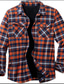 cheap Men&#039;s Printed Shirts-Men&#039;s Flannel Shirt Casual Daily Outdoor Print Check Plaid Graphic Patterned Hooded Street Button-Down Print Long Sleeve Tops Casual Fashion Comfortable Wine Green Royal Blue Winter Spring Fall Warm