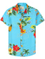 tanie Koszule hawajskie-Męskie Koszula Koszula hawajska Kwiaty Drzewo Samochód Solidne kolory Liście Wieczorne Czarny Biały Żółty Granatowy Niebieski Na zewnątrz Codzienny Krótki rękaw Nadruk Odzież Nowoczesne Codzienny