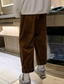 cheap Casual Pants-Men&#039;s Corduroy Pants Trousers Casual Pants Elastic Waist Straight Leg Solid Color Comfort Breathable Full Length Daily Going out Streetwear Fashion Chic &amp; Modern Brown Khaki Micro-elastic