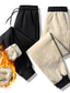 abordables Joggings-Homme Sherpa Joggings Pantalons d&#039;hiver Pantalon Cordon Taille elastique Couleur unie Coupe Vent Confort Casual du quotidien Vêtement de rue Mélange de Coton Sportif Mode Noir Gris Micro-élastique