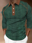 billiga klassisk polo-Herr POLO Shirt Golftröja Färgblock Nedvikt Grön Blå Rodnande Rosa Brun Marinblå Gata Dagligen Långärmad Button-Down Kläder Mode Designer Ledigt Bekväm