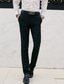 tanie spodnie codzienne-Męskie Spodnie Spodnie codzienne Prosta noga Równina Komfort Oddychający Pełna długość Moda Codzienny Lazur Czarny Średnio elastyczny
