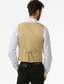 cheap Gilets-Men&#039;s Vest Breathable Soft Comfortable Daily Wear Going out Festival Single Breasted V Neck Basic Business Casual Jacket Outerwear Solid Colored Pocket milk white Retro Red Robin&#039;s Egg Blue