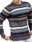 cheap Men&#039;s Pullover Sweater-Men&#039;s Sweater Pullover Ribbed Knit Cropped Knitted Stripe Crew Neck Keep Warm Modern Contemporary Work Daily Wear Clothing Apparel Fall &amp; Winter Yellow Red S M L / Long Sleeve