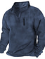 cheap Basic Hoodie Sweatshirts-Men&#039;s Sweatshirt Pullover Green Blue Khaki Gray Black Standing Collar Solid Color Zipper Going out Vintage Streetwear Casual Winter Clothing Apparel Hoodies Sweatshirts  Long Sleeve