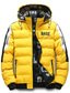 cheap Men&#039;s Downs &amp; Parkas-Men&#039;s Parka Zipper Pocket Print Vacation Going out To-Go Outdoor Casual / Daily Winter Letter Black Yellow Red Khaki Puffer Jacket