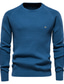 ieftine pulover pentru bărbați-Bărbați Plover vafelă Tricotat Tricotat Culoare pură Rundă Păstrați-vă cald Contemporan modern Purtare Zilnică Ieșire Îmbrăcăminte Iarnă Toamnă Albastru piscină Kaki S M L / Manșon Lung / Manșon Lung