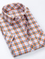 Недорогие Нарядные рубашки-мужская рубашка клетчатая рубашка с отложным воротником синий цвет морской волны королевский синий оранжевый красный повседневные повседневные с короткими рукавами одежда на пуговицах базовая мода