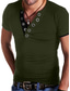 preiswerte einfaches Henley-Herren Henley Shirt T Shirt Graphic Einfarbig V Ausschnitt Schwarz Weiß Übergröße Bekleidung Muskel